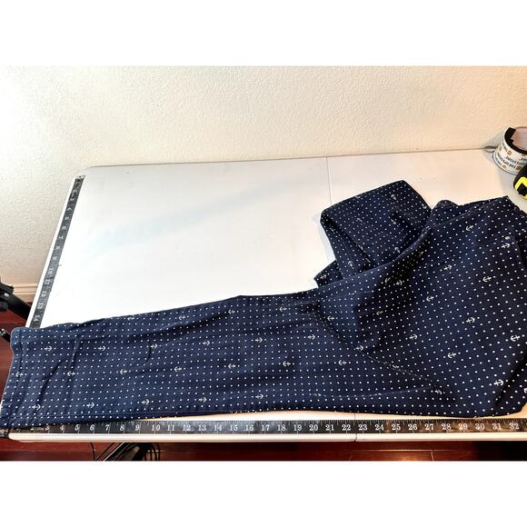 Charter Club Lexington Straight Pants Women’s 12 Navy Polka Dot & Anchor Print - Picture 8 of 11